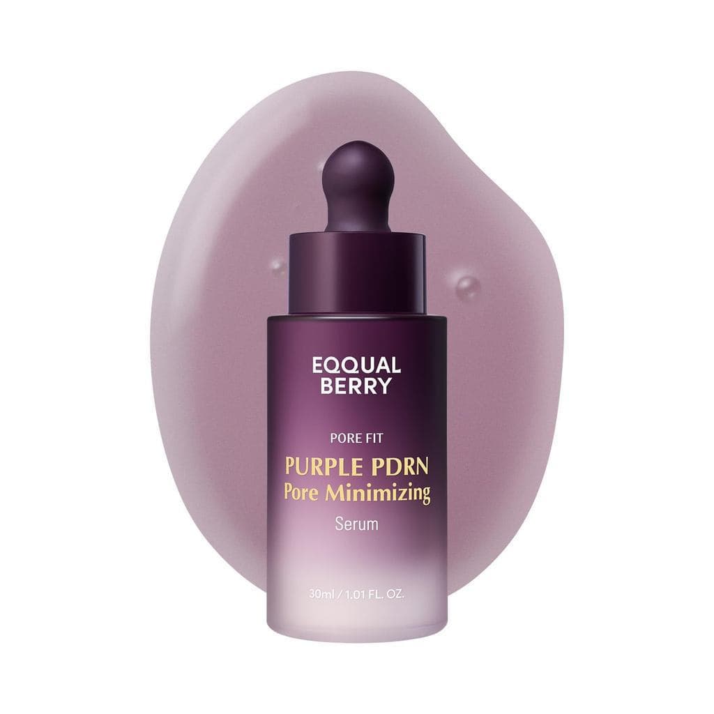 EQQUALBERRY PDRN Sérum Roxo para Redução de Poros – 100% colágeno vegano e peptídeos para o tamanho dos poros.