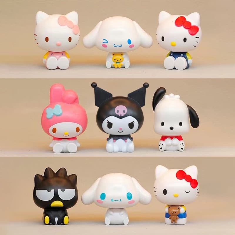 Sanrio Figura Cinnamoroll Kuromi Pochacco Doll Cartoon Decorações Ação Figuras De Bolo De Faça Você Mesmo Decorar
