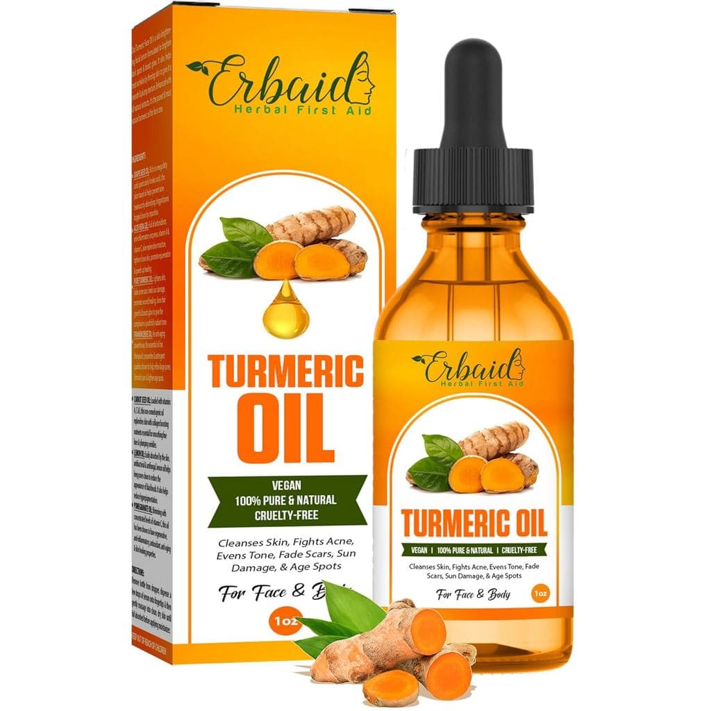 Óleo de Cúrcuma – Sérum Facial para Manchas Escuras para Rosto e Corpo – Sérum Natural para Clareamento da Pele e Tratam