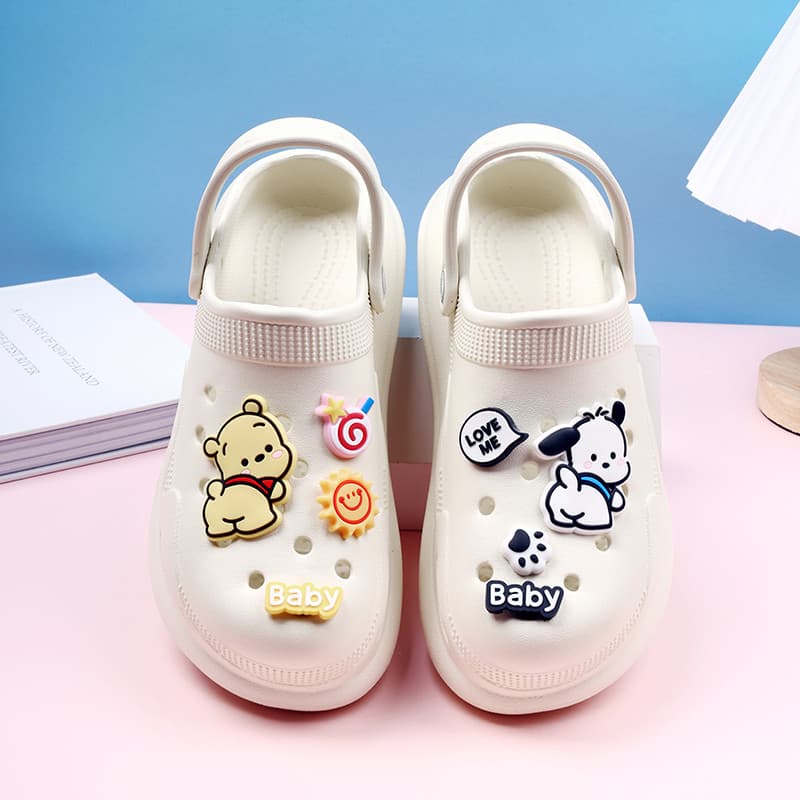 High-End sentimento merda-preenchimento dos desenhos animados buraco sapatos feminino dopamina verão exterior Wear aumen