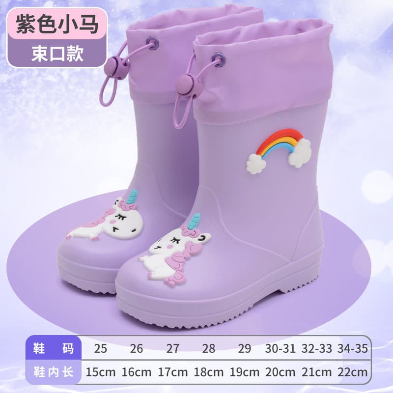 Crianças crianças botas de chuva meninas feixe boca mais veludo meninos Anti-deslizamento sapatos de água quatro estaçõe