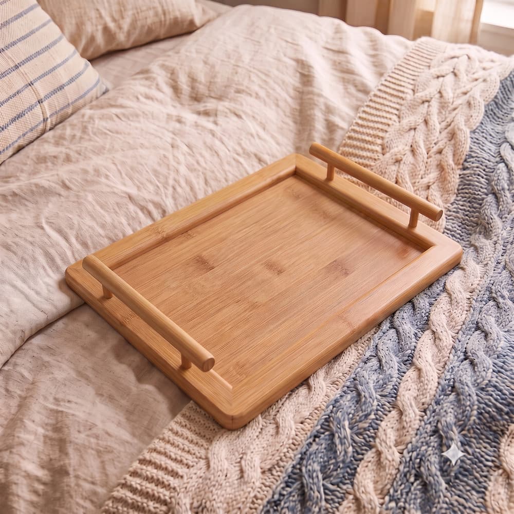 Bandeja de Bambu com Alça (35 cm) - P