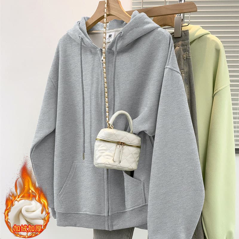 Cardigã com capuz estilo americano, moletom de moda retrô de nicho para outono e inverno, ins2025, nova jaqueta versátil