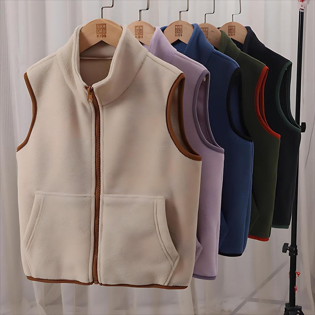 Crianças colete pai-filho colete de lã masculino feminino outono inverno forro de lã engrossado colete infantil D110