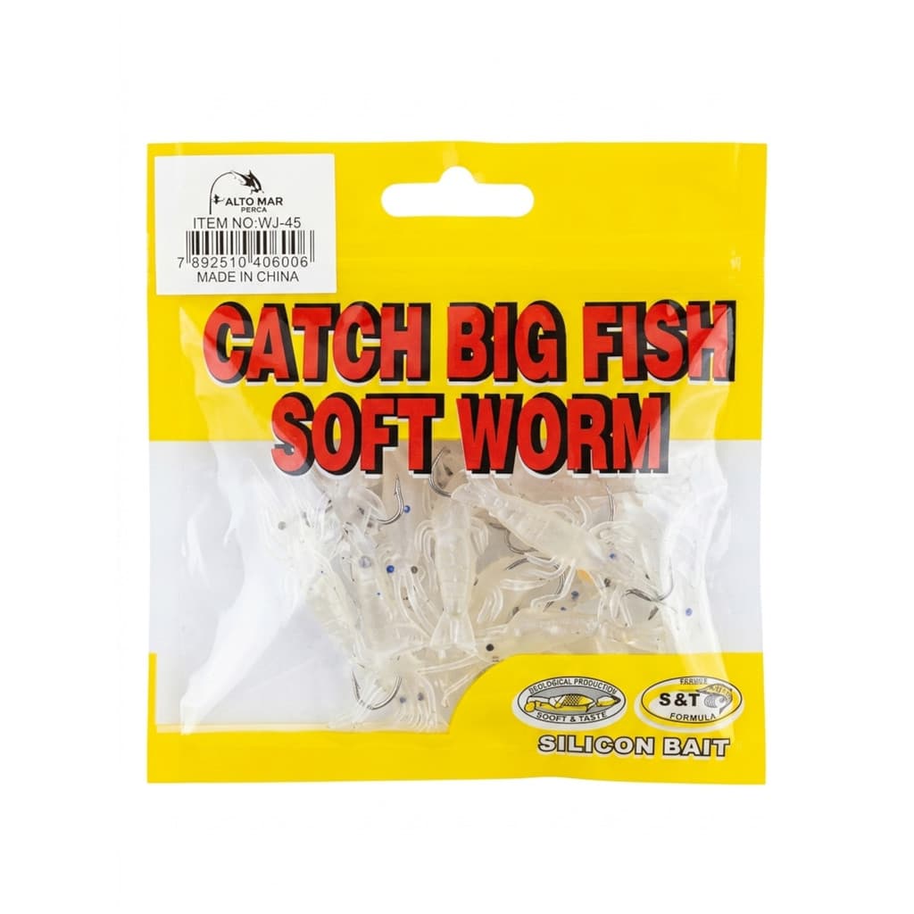 Isca Camarãozinho Silicone Fishing P/ Pesca Esportiva  20cm