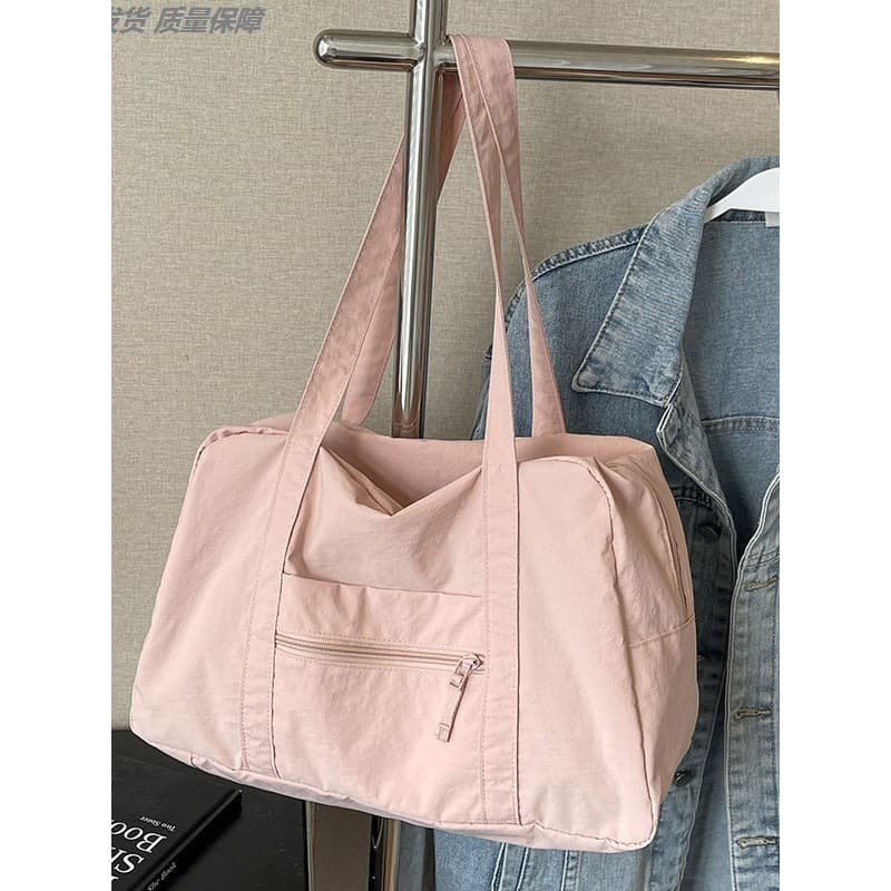 Bolsa feminina leve à prova d'água, grande capacidade, pode pendurar carrinho, esportes, Crossbody, academia, bolsa de v
