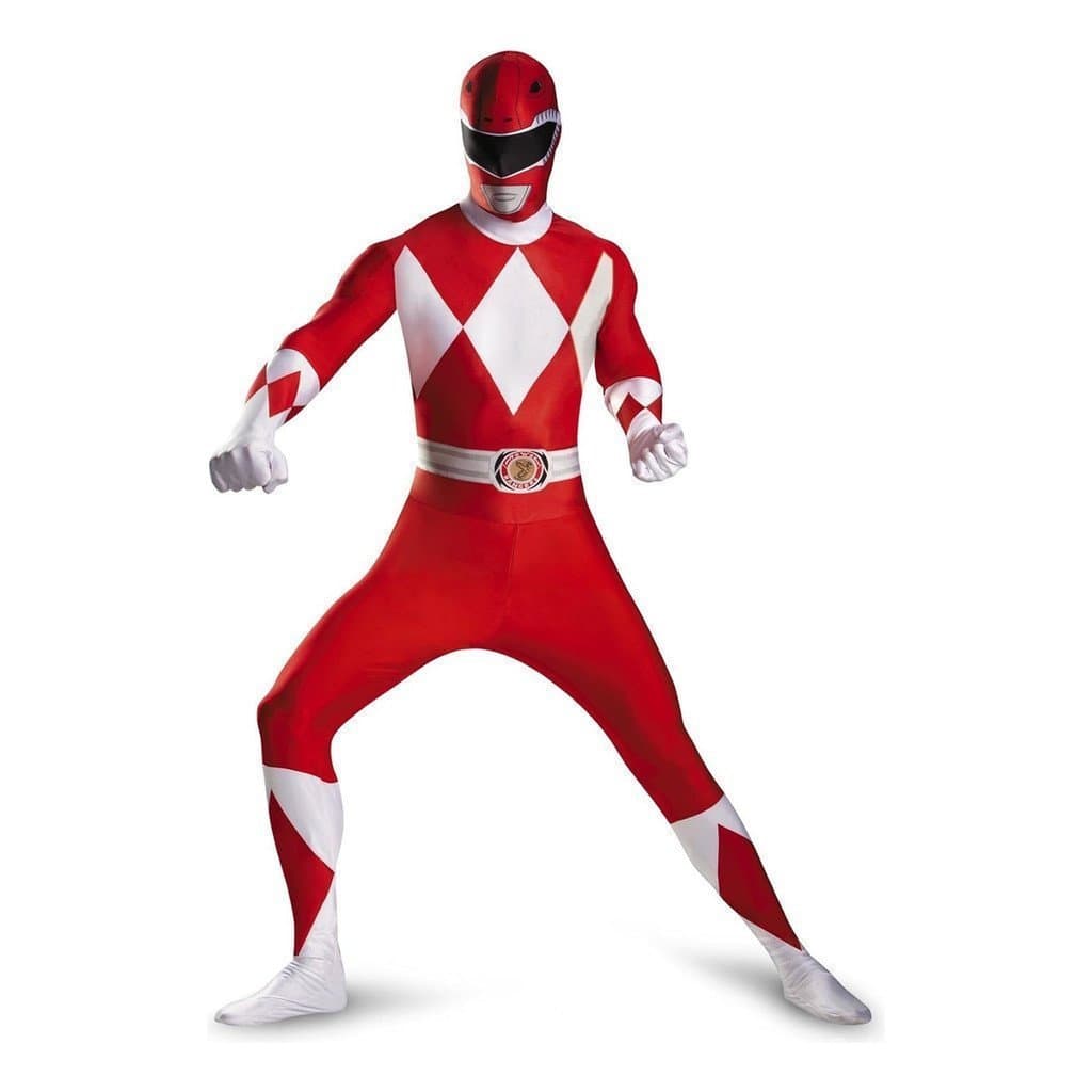 Máscara de Fantasia de Cosplay Power Rangers Vermelha para Adultos ZNSY 0EQ7