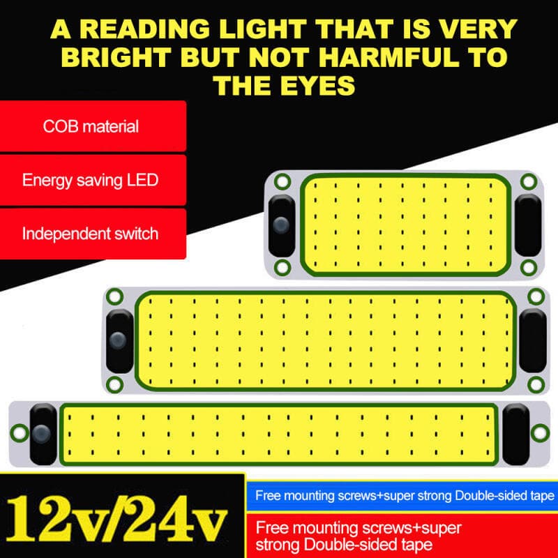 12V/24V Auto Interior Do Carro Placa De Leitura Luz Telhado Teto Lâmpada Cob 108 SMD Led Painel Cúpula Com Interruptor L