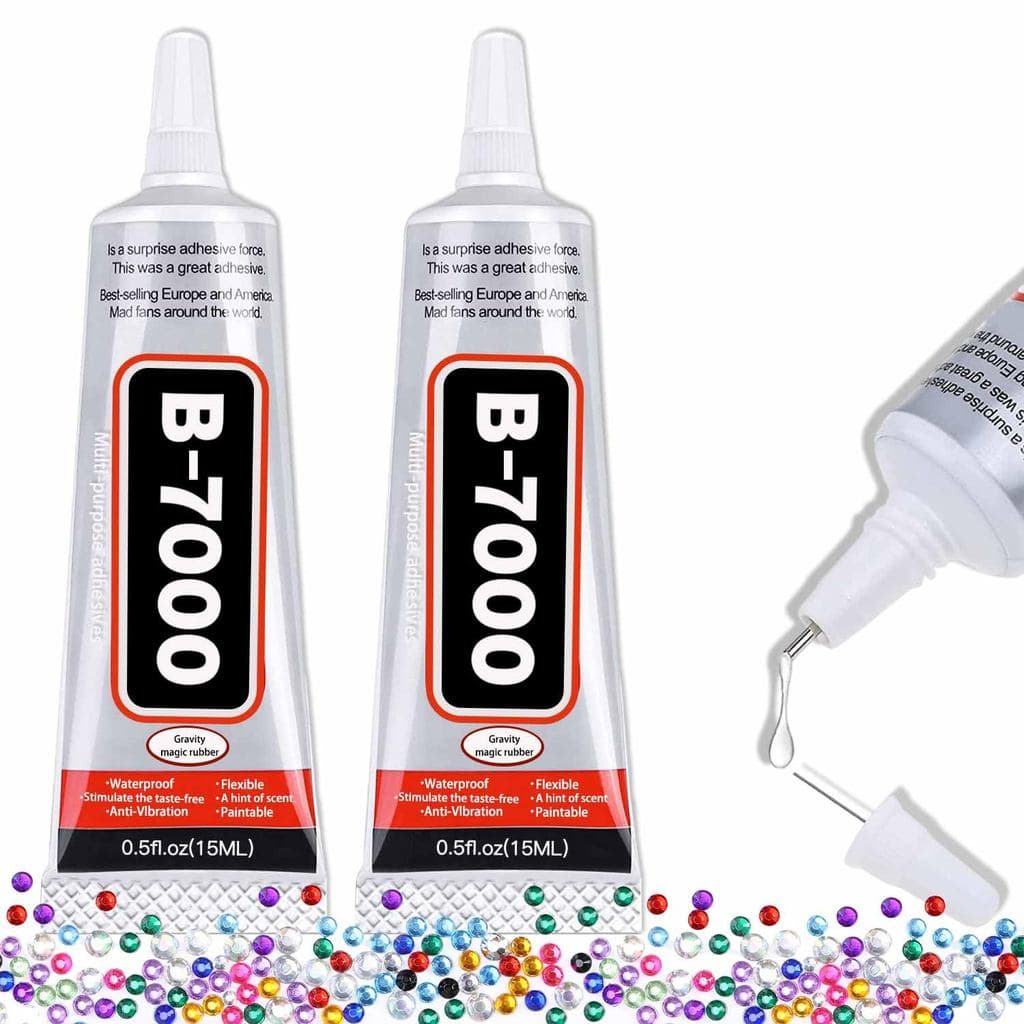 Cola Artesanal B-7000 para Fabricação de Joias - 15ml/0,5oz (Pacote com 2) - Cola Super Adesiva Multifuncional B-7000, C