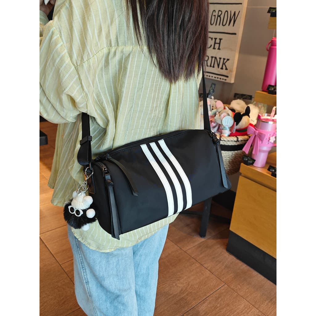 Bolsa mensageiro leve de grande capacidade, bolsa feminina 2026, novo estilo, bolsa de lona Fashion, Casual, de om