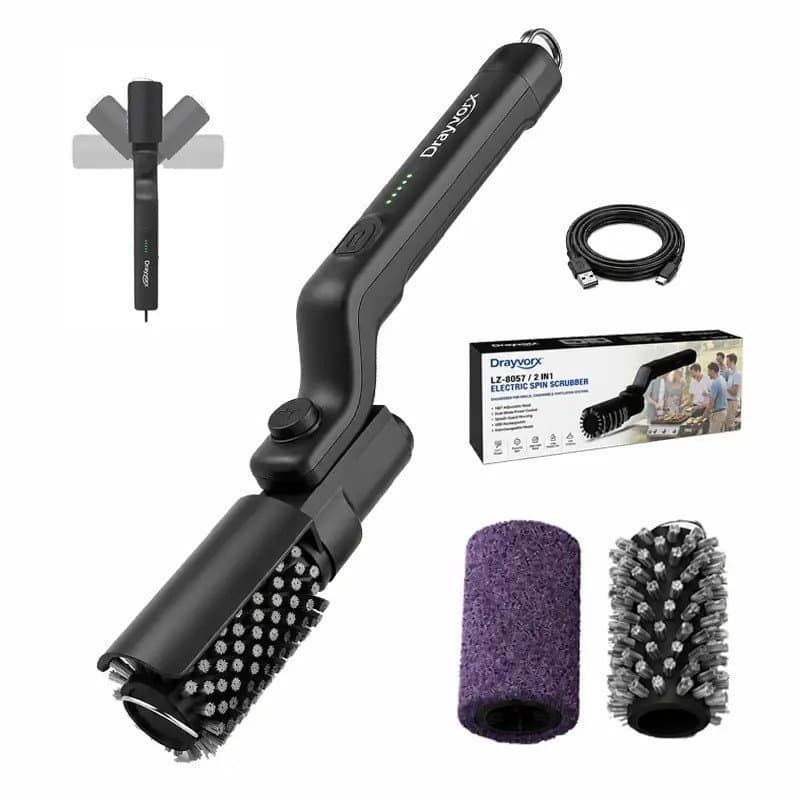 [DealsForYouDays]Escova para Churrasqueira ao Ar Livre, Limpador de Churrasqueira Elétrico Sem Fio, Escova Recarregável