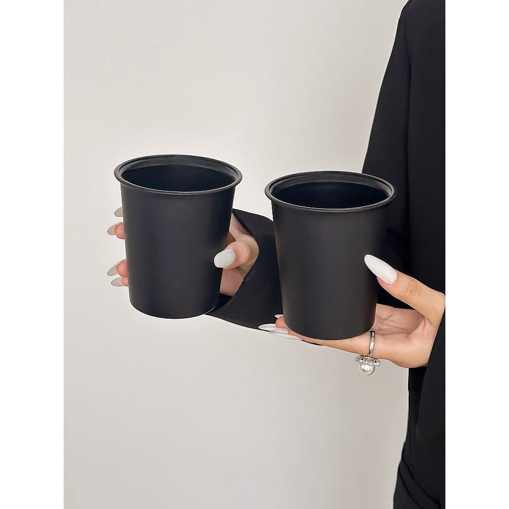 Copo de Vidro Preto 380ml Café Caneca Café da Manhã Chá Casa