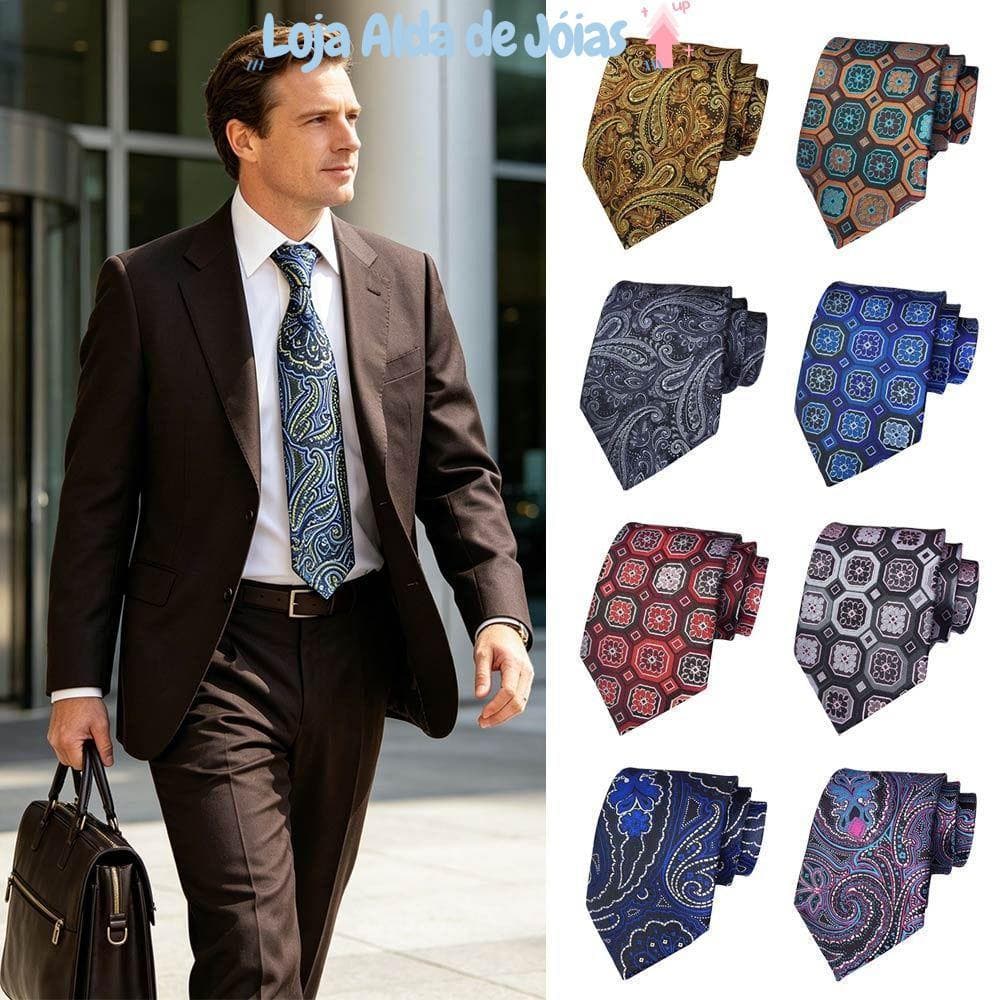 Gravata Masculina EMILEES , Paisley Ajustável Xadrez Azul , Gravatas Florais Vintage De Negócios Da Moda