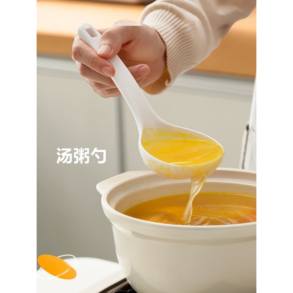 Colher de mingau de qualidade alimentar Colher de mingau de arroz Colher de sopa Cabo longo de sopa para beber Co
