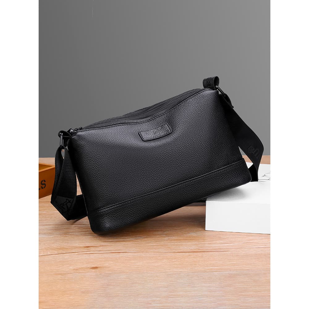 Bonito canguru bolsa de ombro masculina couro genuíno negócios saco do mensageiro moda bolsa de couro Casual primeira ca