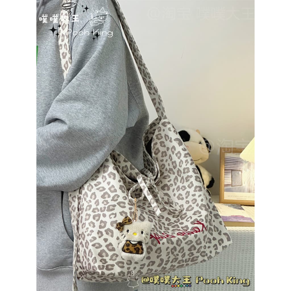 Camurça outono inverno Retro leopardo impressão bolsa de ombro feminino estilo coreano ins estilo Casual bolsa de lona g