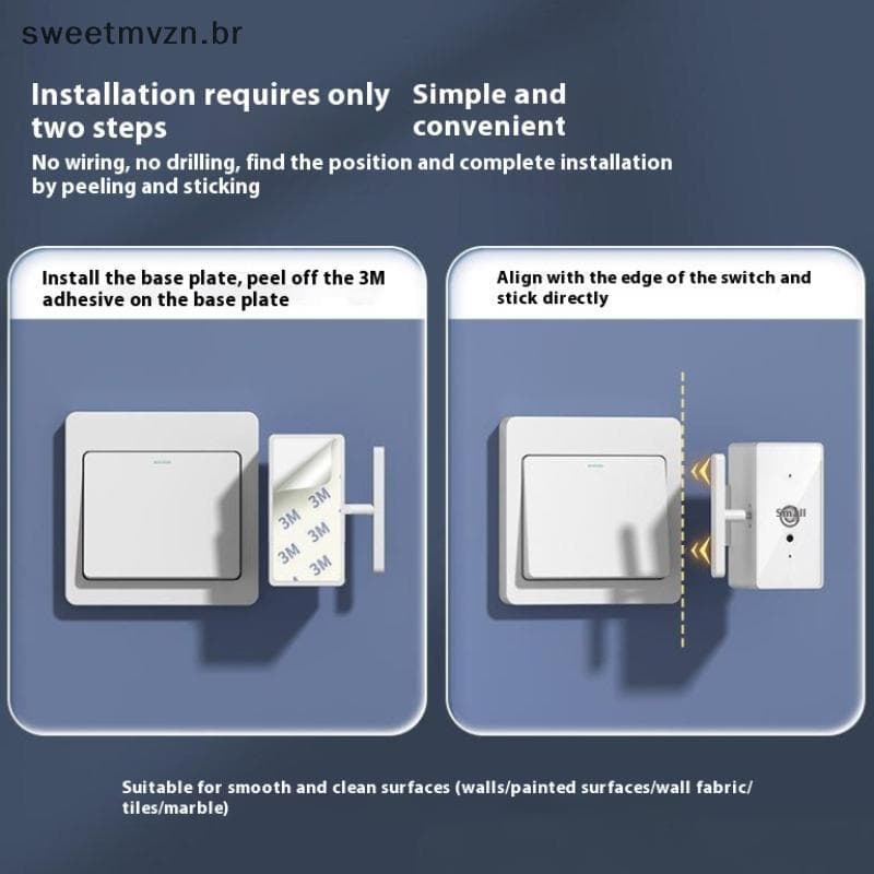 sweetmvzn Ferramenta De Interruptor De Luz De Controle Sem Fio Empurrador De Botão Automático Inteligente USB Recarregáv