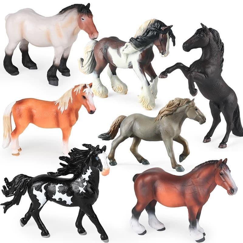 Animal de Fazenda: Cavalo Holandês Appaloosa, Modelo Móvel para Coleção, Modelo em PVC Sólido, Brinquedo Infantil