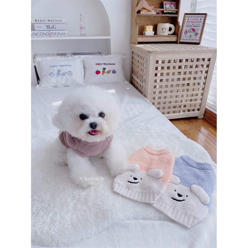 Roupas para animais de estimação suéter de cachorro meia lã colete quente engrossado estiramento gato colete roupas para