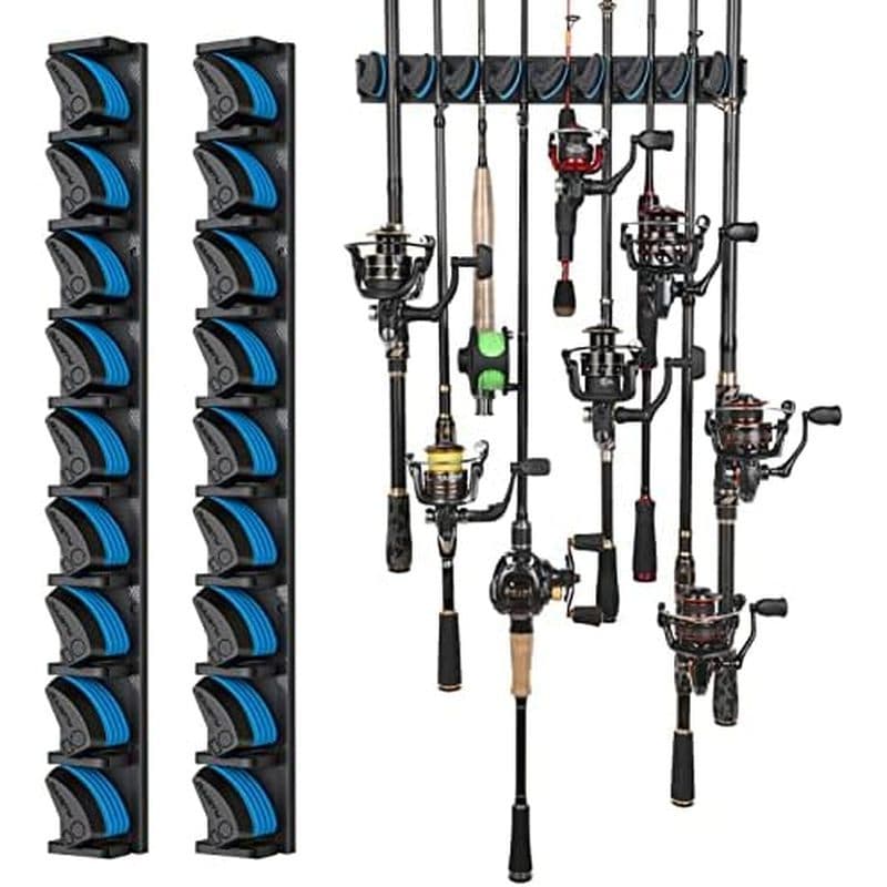 PLUSINNO 2 Pacotes De Suporte Para Vara De Pesca Vertical , Montado Na Parede , Suportes Comporta Até 18 Varas Ou Combos