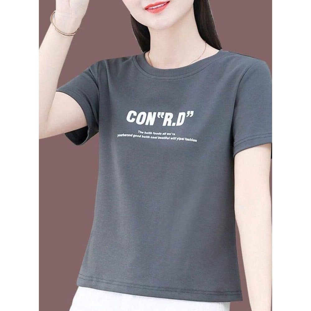 [95% algodão] camiseta feminina de manga curta Slim fit 2025 verão novo estilo All-match ins Top pequeno moderno