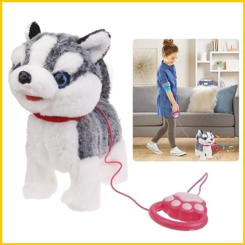 SUN Trela Cão Brinquedo Pelúcia Elétrico Andando Simulação Cantando Filhote