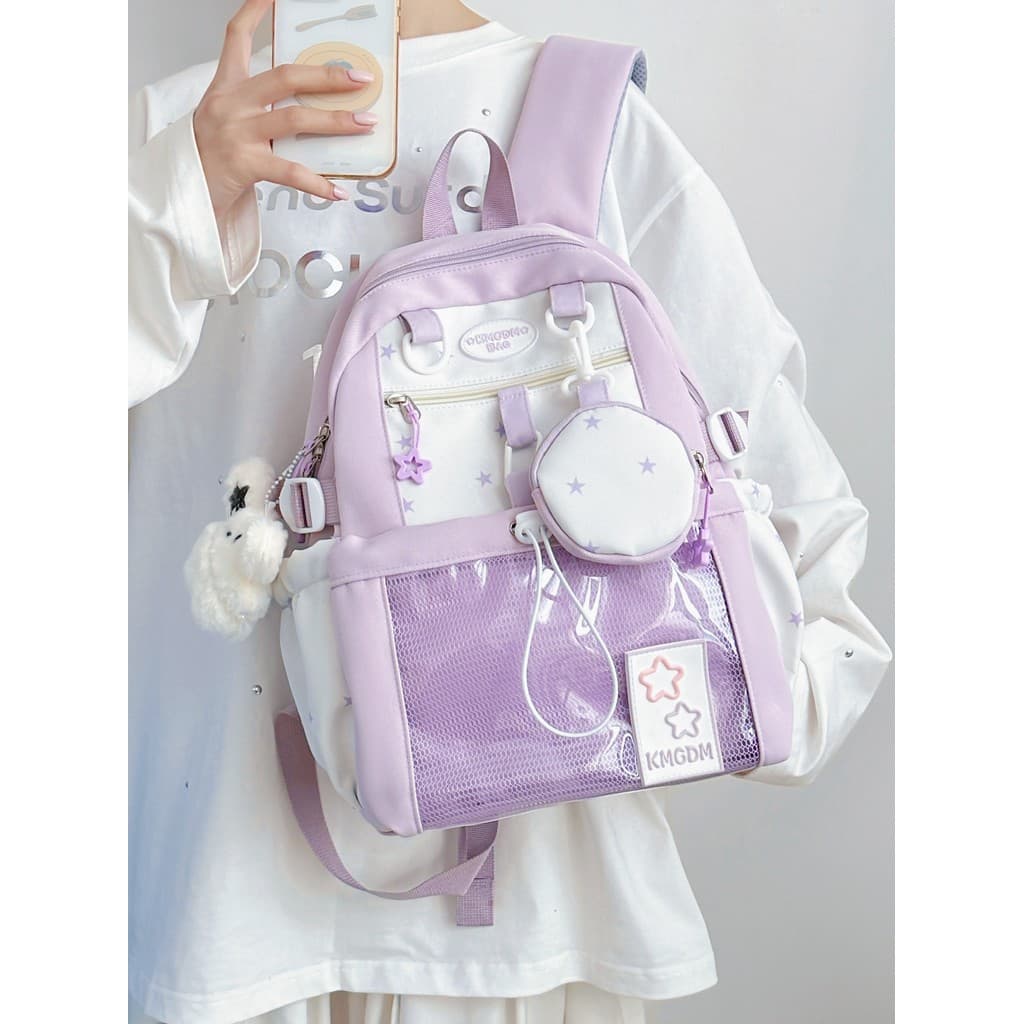 Crianças mochilas de viagem luz estudantes da escola primária viagem meninas Outing meninas sacos escolares roxo pequeno
