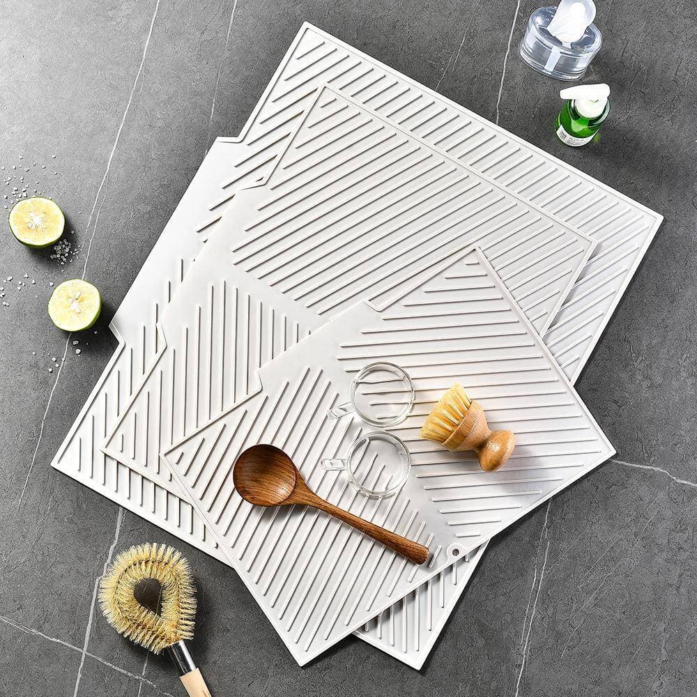 Cozinha doméstica simples listrado bancada Silicone almofada de isolamento térmico utensílios de mesa almofada de drenag