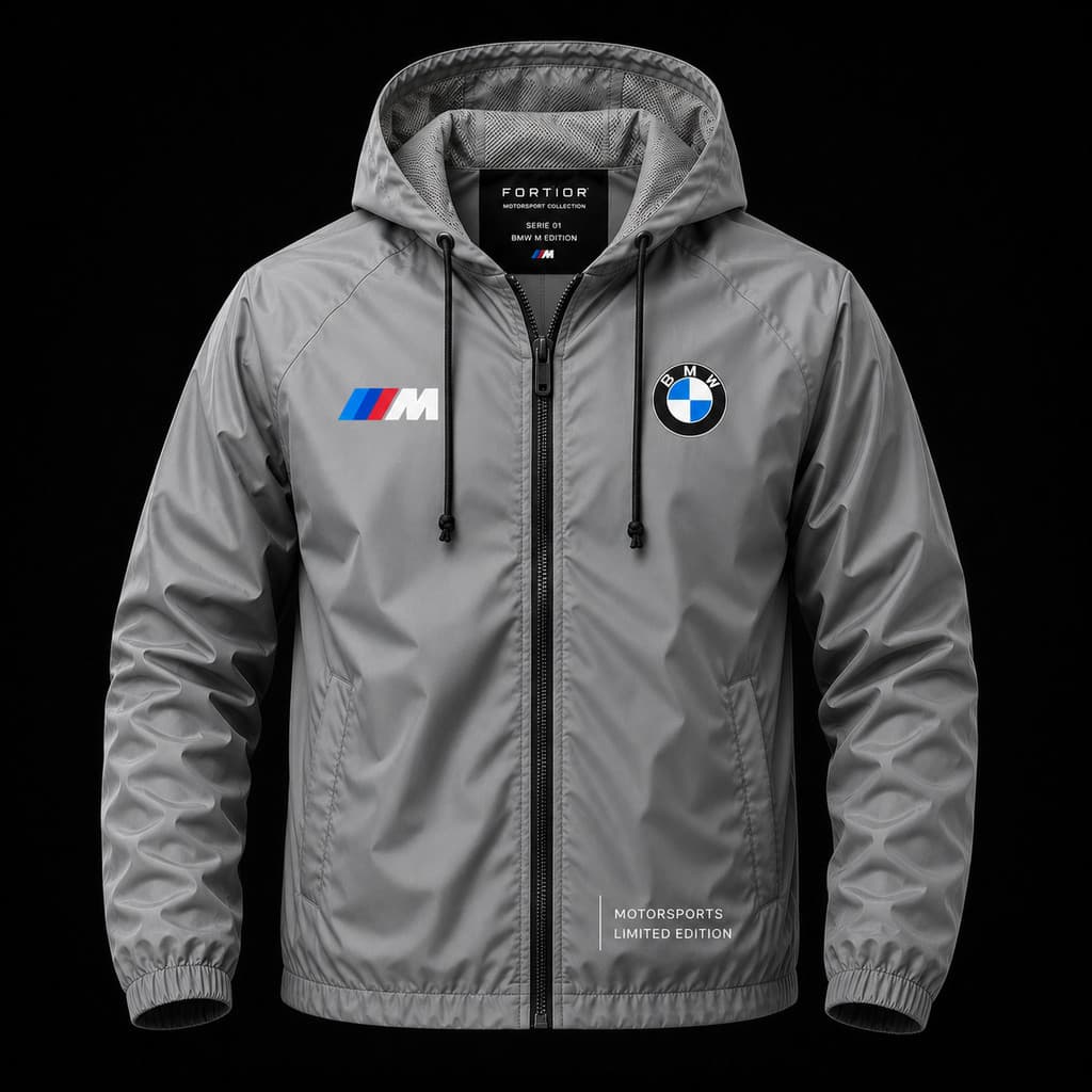 Jaqueta Corta Vento Impermeável Masculina Premium com Capuz 100% Poliéster Leve Motorsports Edition