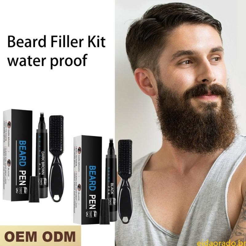 Barba Caneta Homem Lápis Enchimento Potenciador Escova Coloração À Prova D