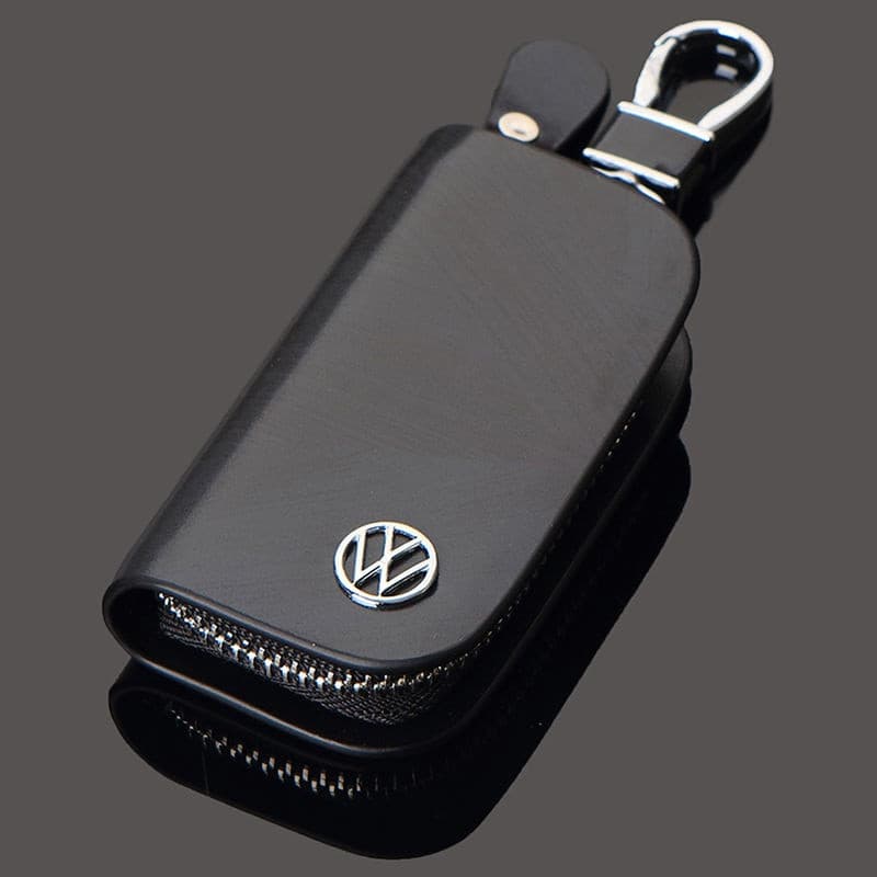 Capa de Chave de Carro VW para GOLF TIGUAN Jetta Scirocco Passat GTI, Estojo de Couro, Porta-Chaves Inteligente, Bolsa C