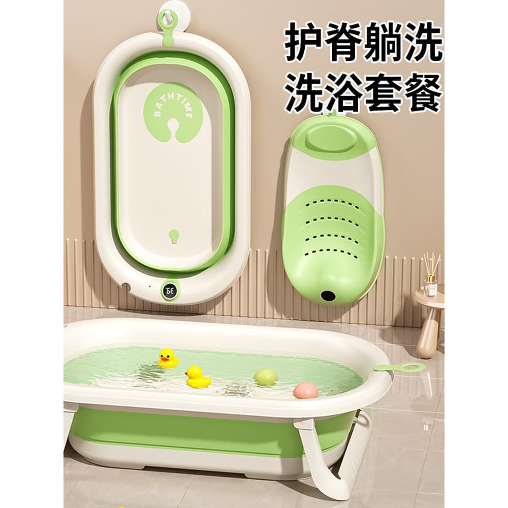 Banheira para bebês, grande, dobrável, doméstica, pode sentar, pode sentar, sensor de temperatura, banheira para bebês r