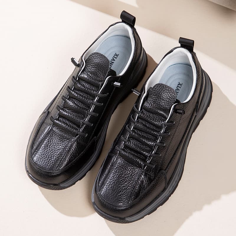 Sapatos masculinos casuais de couro genuíno sola macia sapatos de trabalho confortáveis 2026 novo estilo respirável anti