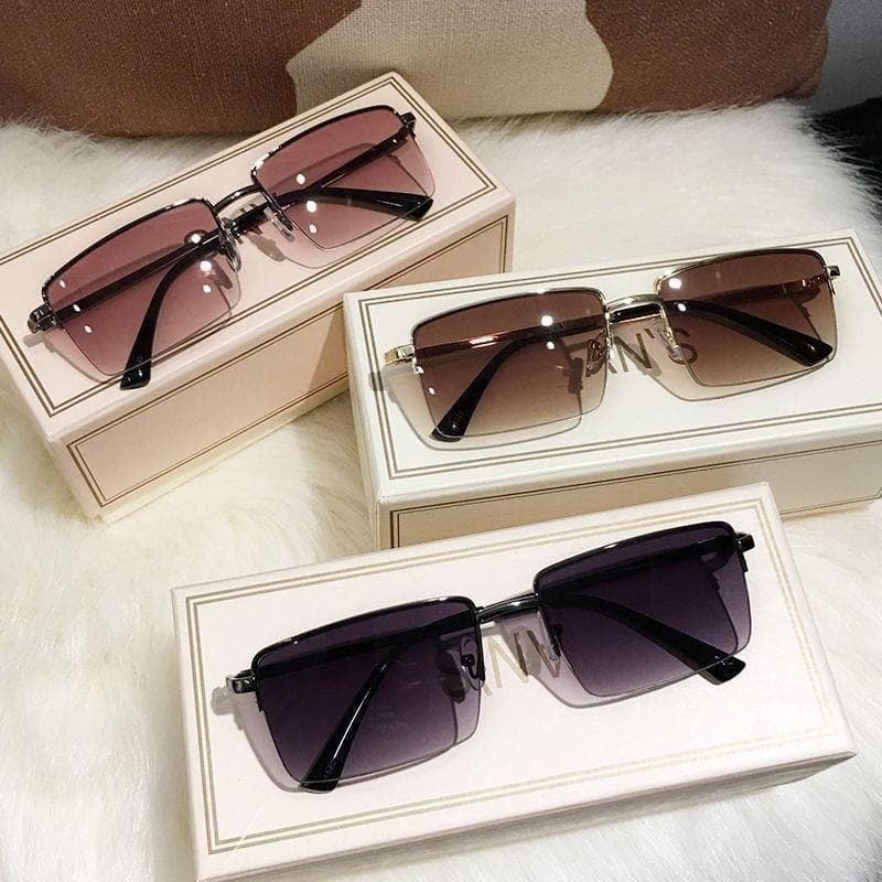 Óculos de sol quadrados masculino High-End sentir meia armação condução dedicado Retro marrom óculos T