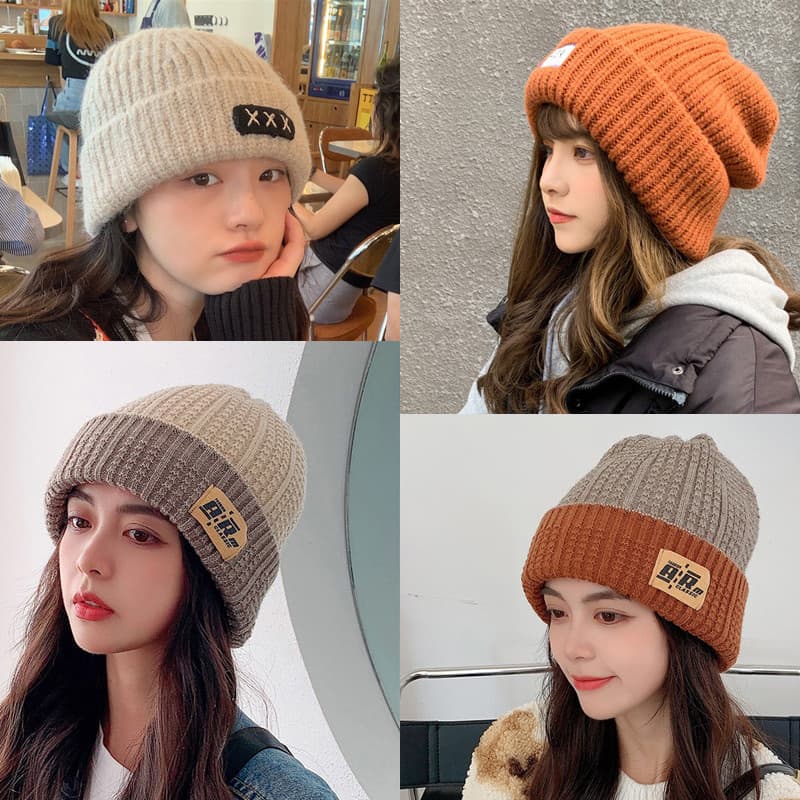 Outono inverno chapéu feminino quente estilo ocidental moda All-Match malha chapéu frio 2024 novo estilo pilha chapéu le