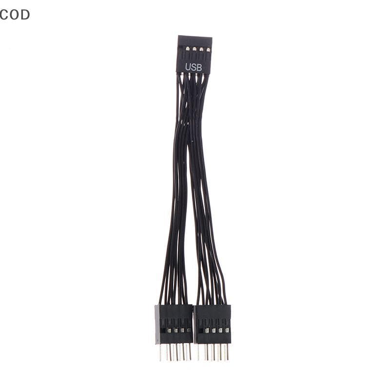 [QYA] Cabo Da Placa-Mãe USB De Extensão De Cabeçalho 9 Pinos 1 Fêmea Para 2 Machos Y Splitter Cable Bla BR