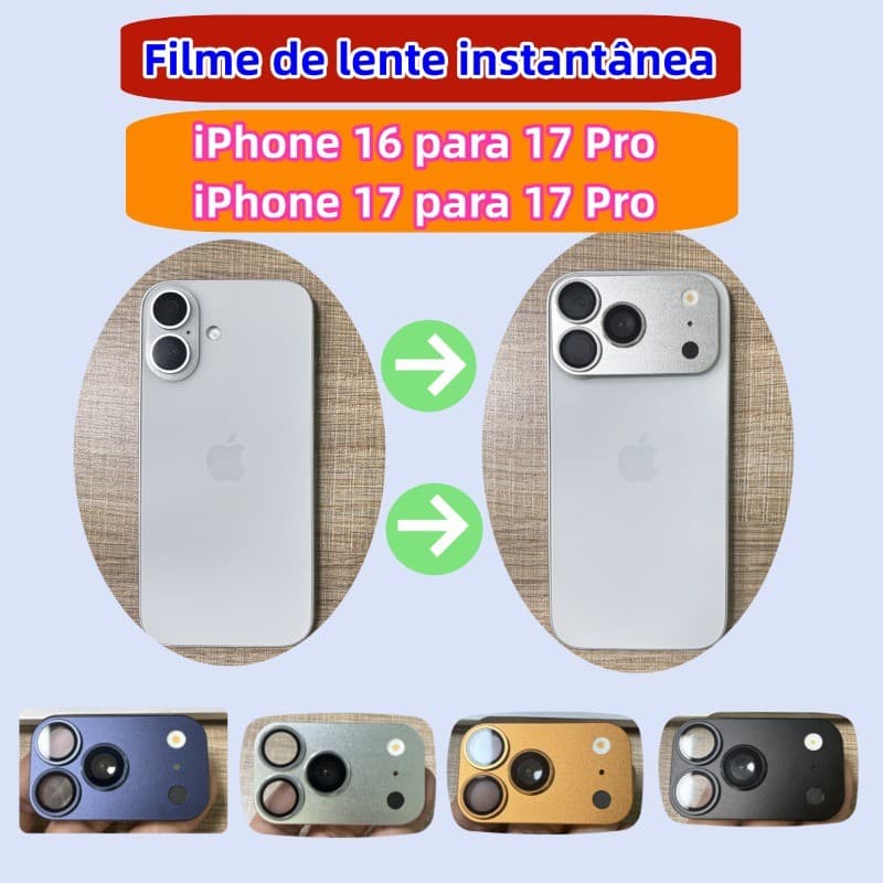(Sem Furo De Flash) Se Transforma Instantaneamente No IPhone 17 Pro Adequado Para Filme De Lente Instantânea 16 17
