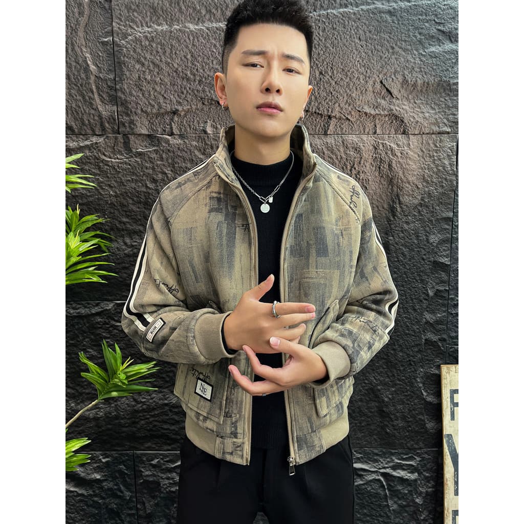 W inverno moda tendência Retro grosso impresso jaqueta magro-ajuste mais magro olhar All-match High-end bonito quente na