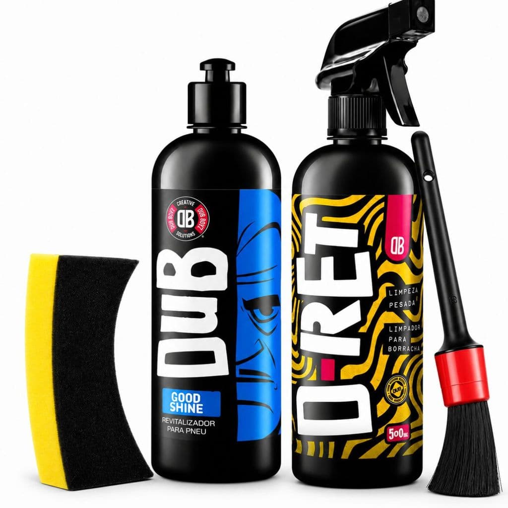 Kit Limpeza Pneu Limpador Borracha Pretinho Dub Boyz