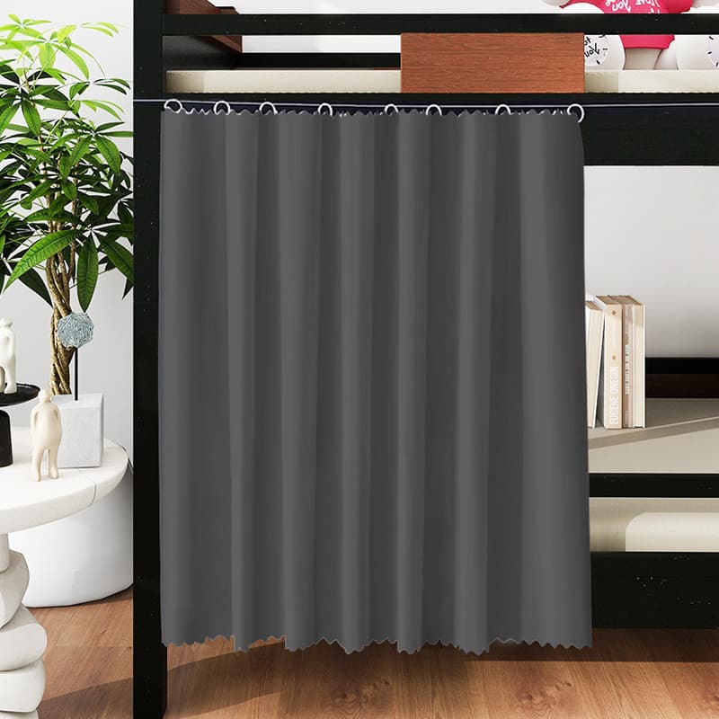 Cortina de cama para dormitório universitário, cortina semi-opaca de cor sólida para beliches superiores e inferiores, c