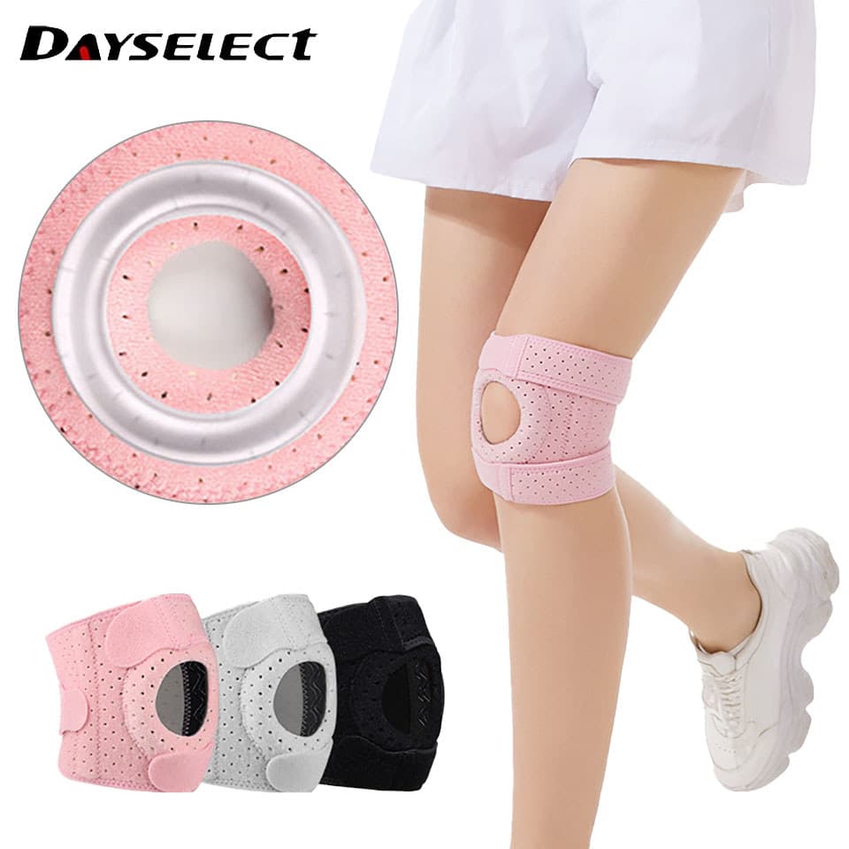 DAYSELECT 1 Peça Esportiva Patela Cinta Ajustável silicone Pressurização Antiderrapante Joelheira