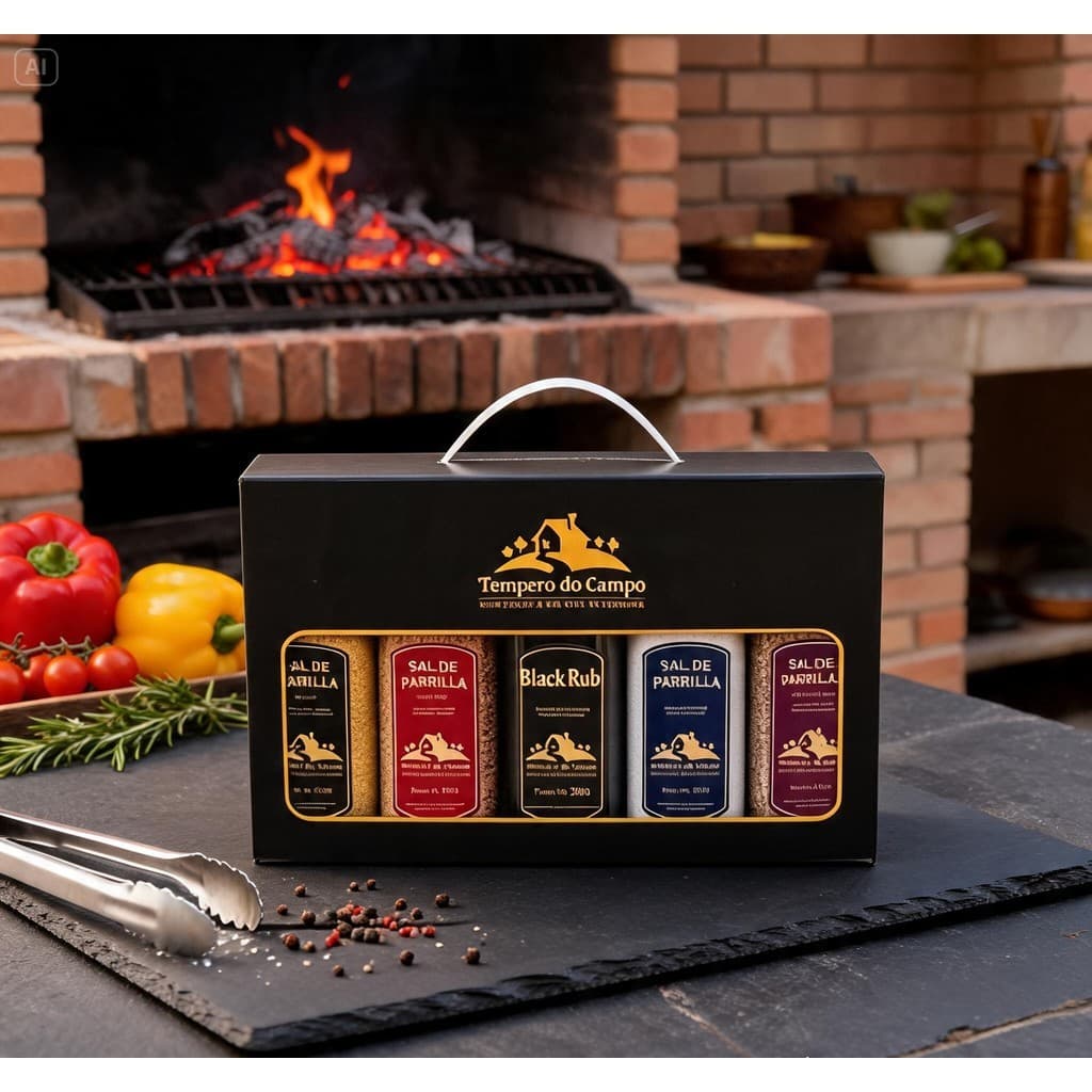 Kit 5 Sais de Parrilla Black Rub para Churrasco Curry Picante Chimichurri Sal Parrilla Temperos para Carnes Dia Dos Pais