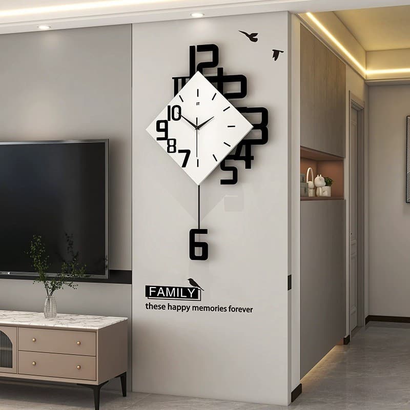 Relógio de parede sala de estar High-End moderno e minimalista sala de jantar decoração relógio sem perfuração relógio c