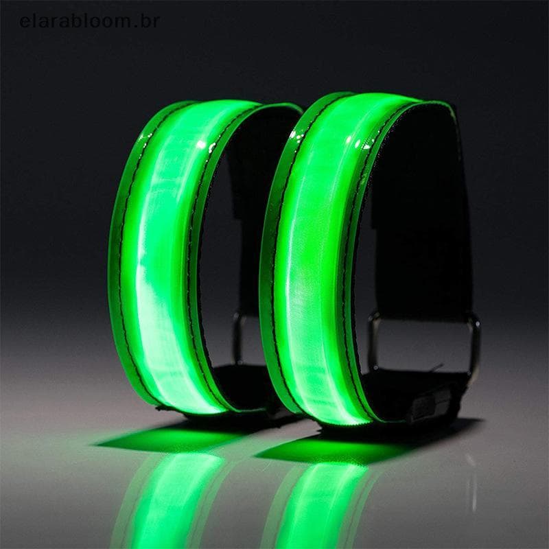 Alça De Braço Luminosa LED Luz De Corrida Noite Correndo Pulseira Aviso Segurança Reflexivo Torcendo Tornozelo USB