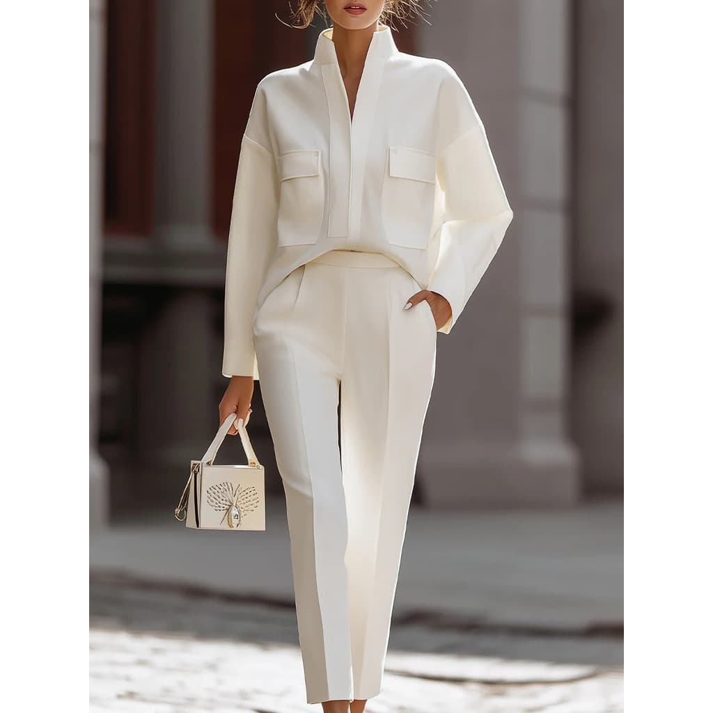 Nova moda conjunto de calças com bolso