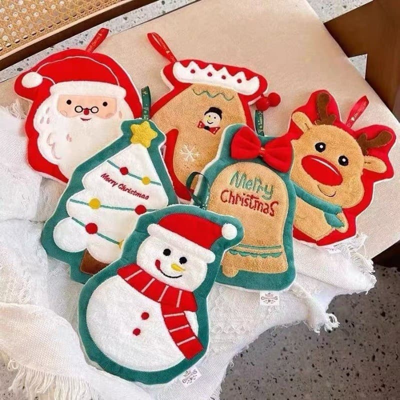 2025 Nova Toalha De Mão De Natal Dos Desenhos Animados Boneco De Neve Limpar Pano Absorvente De Limpeza De Cozinha Lenço