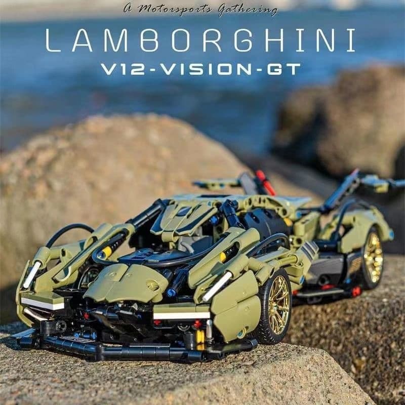 1300 pçs Lego Lamborghid carro esportivo montado blocos de construção carro de corrida modelo educacional brinquedo meni