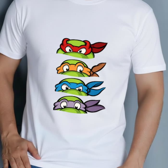 Camiseta Tartarugas Ninja Masculina T-Shirt Geek Nerd Algodão Casual Confortável Estampa Personagem