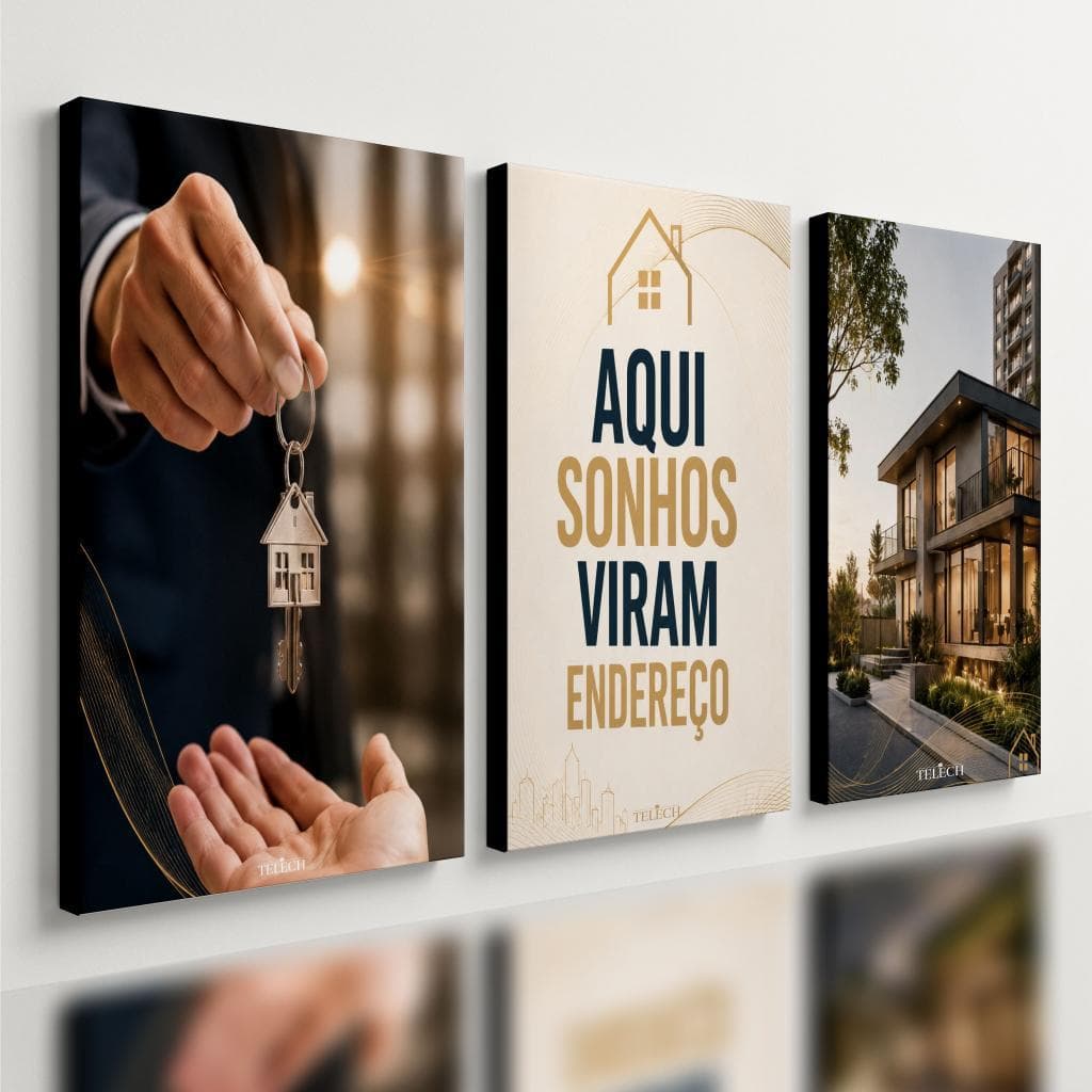 Kit3 Quadro Decorativo Imobiliária Corretor de Imóveis e2