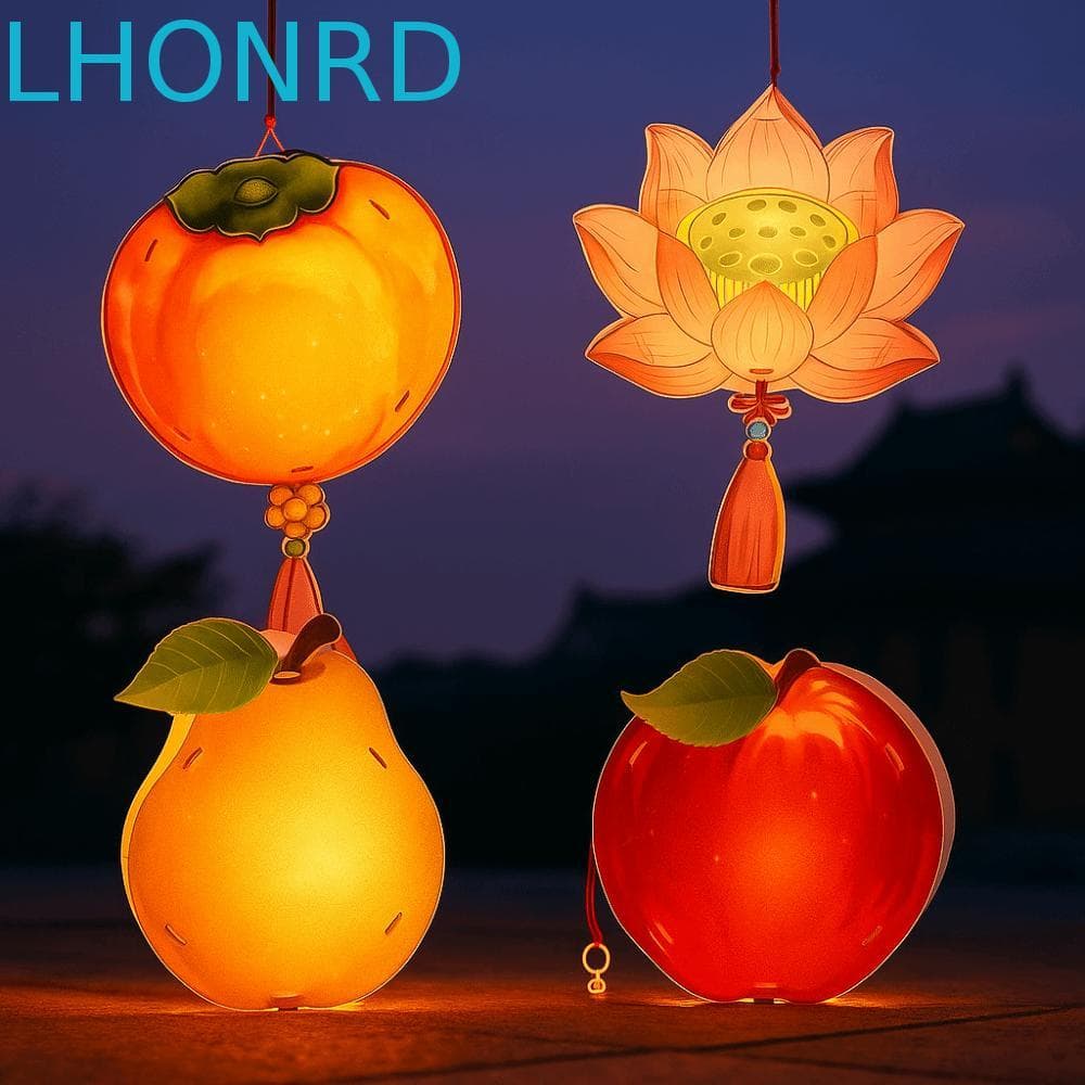 Lanterna De Festival De Meio Outono LHONRD , Decorativa Com Caqui De Frutas Borla , Lanternas De Flores De Bênção